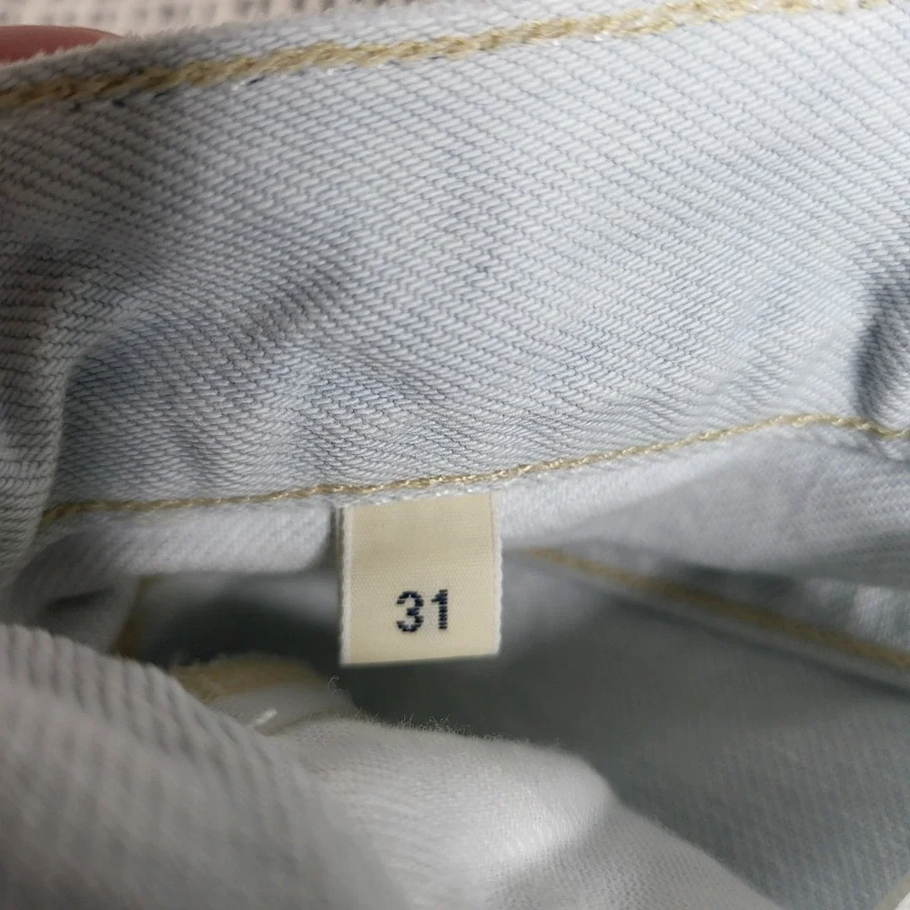 Citizens of Humanity Jeans W 31 Light Blue Emerson‎ Crop Slim Boyfriend Raw Hem